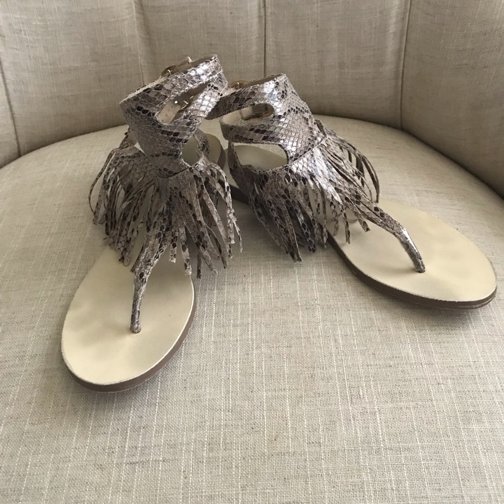 JustFab Snakeskin Print Gladiator Sandal